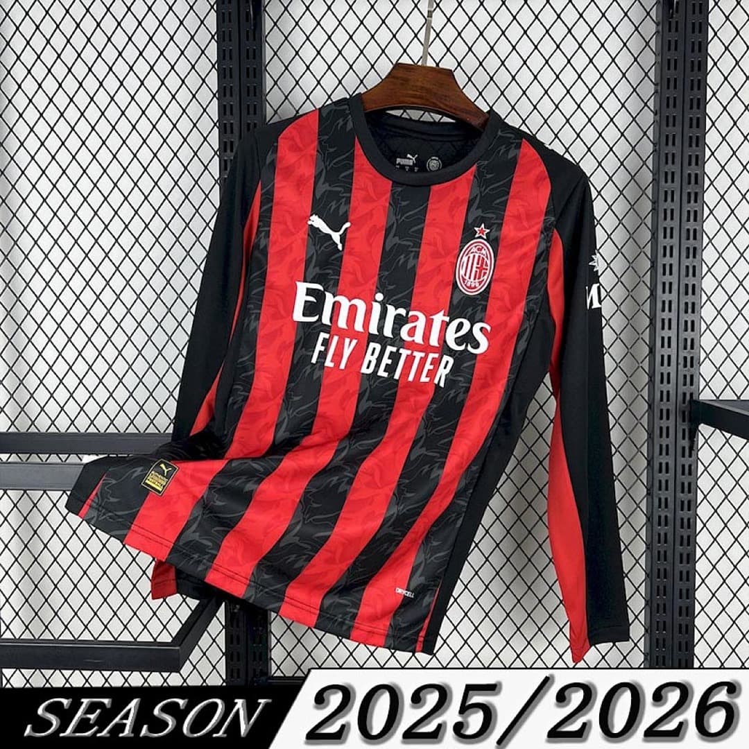 Camisa AC Milan Manga Longa Home 2025/26 — AC Milan