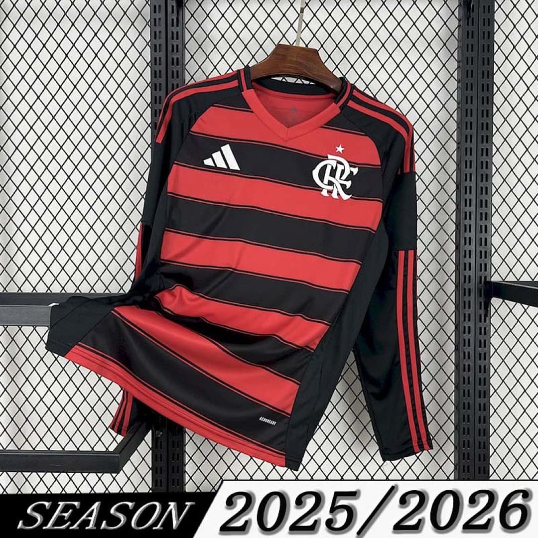 Camisa Flamengo Home 2025/26 Manga Longa — Flamengo