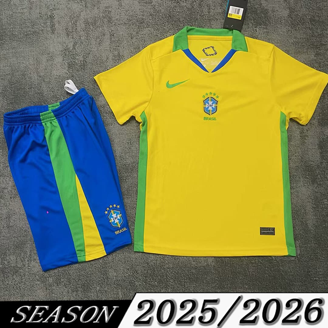 Camisola Brasil Infantil Home 2025/26 — Seleção do Brasil